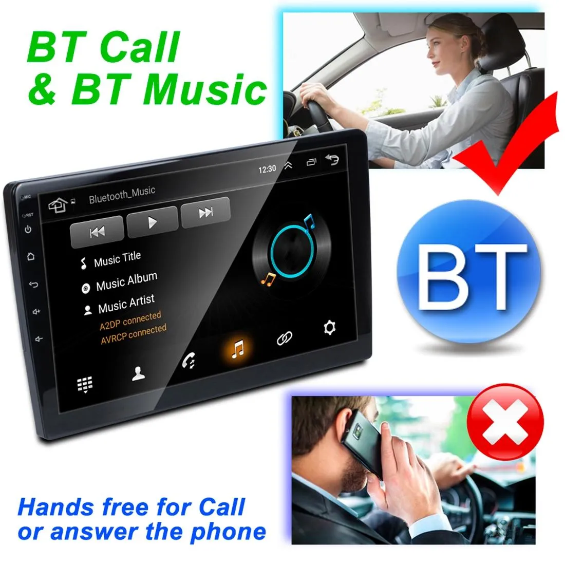 10.1 Inch Android 8.1 Car Mp5 Player - Fm Bluetooth Gps Tf Card
