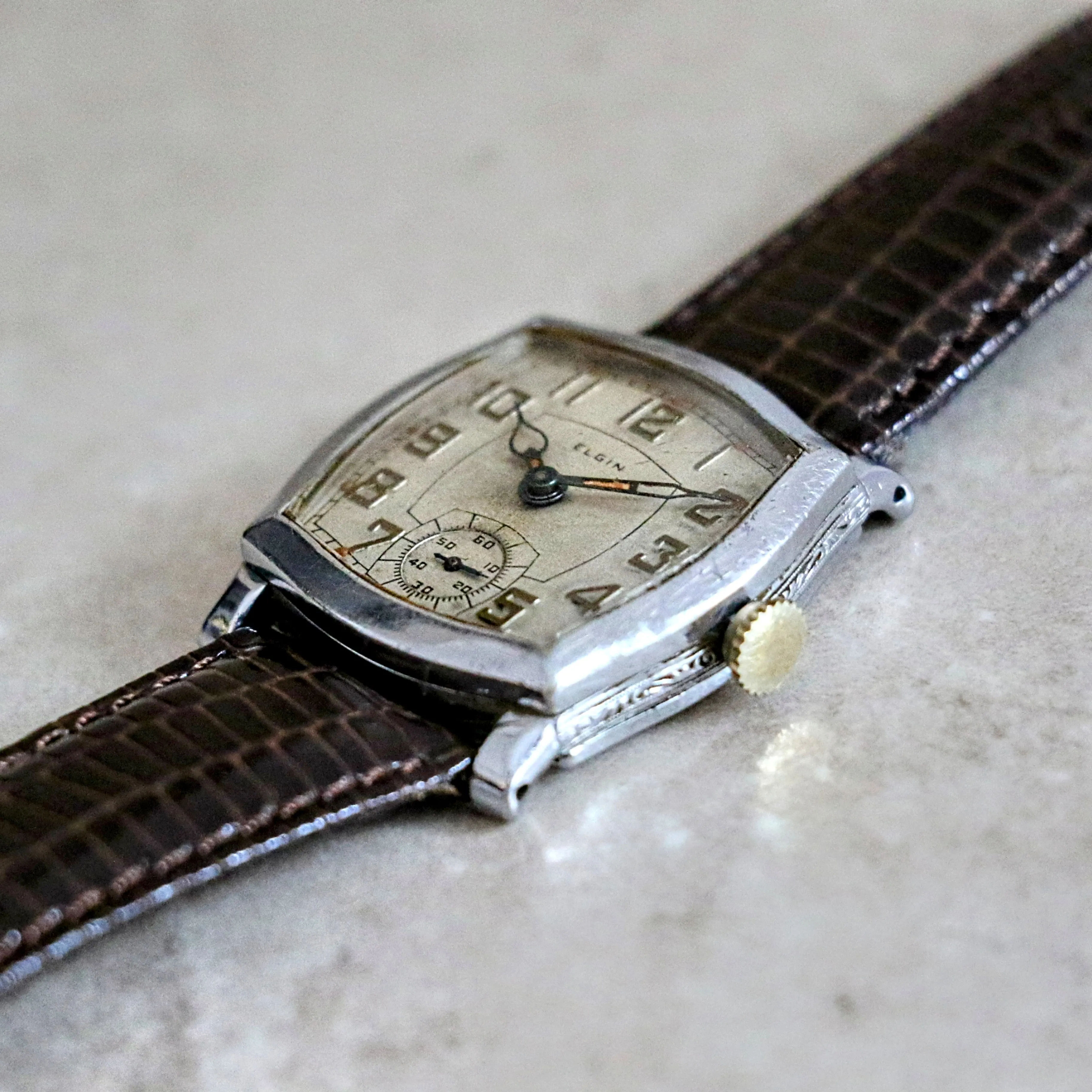 1933 ELGIN Legionnaire Art Deco Watch Grade 485 U.S.A. Made Vintage Watch