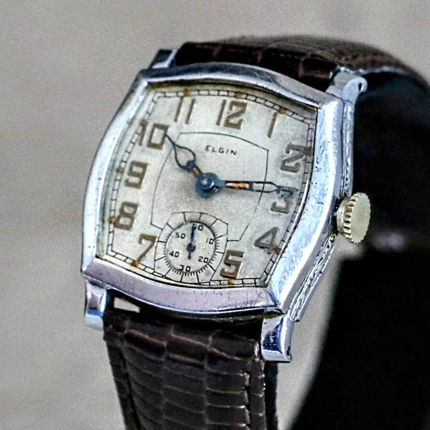 1933 ELGIN Legionnaire Art Deco Watch Grade 485 U.S.A. Made Vintage Watch