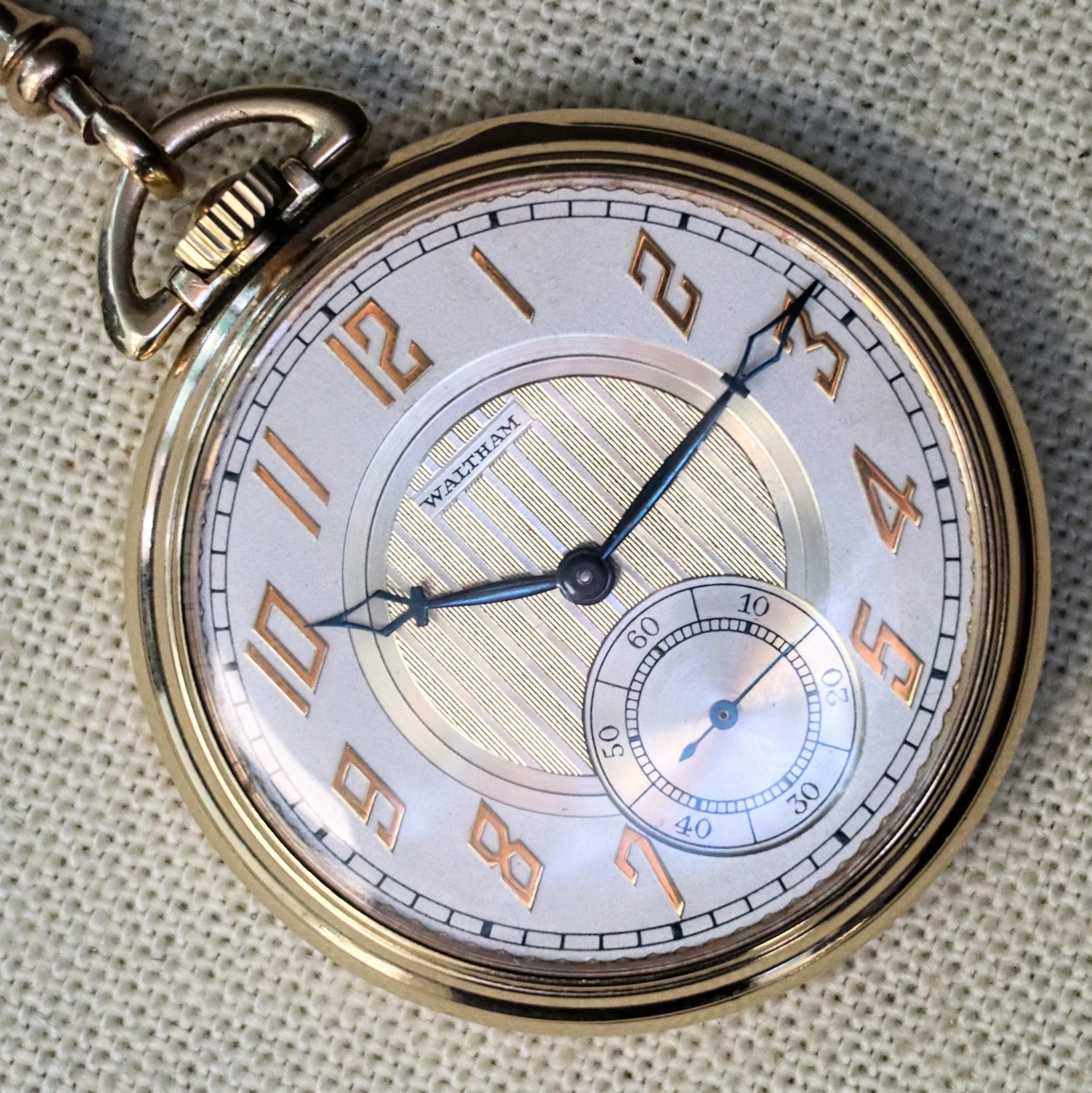 1936 WALTHAM Dress Pocket Watch 17 Jewels No. 1217 Openface 12s - In Original Display Box