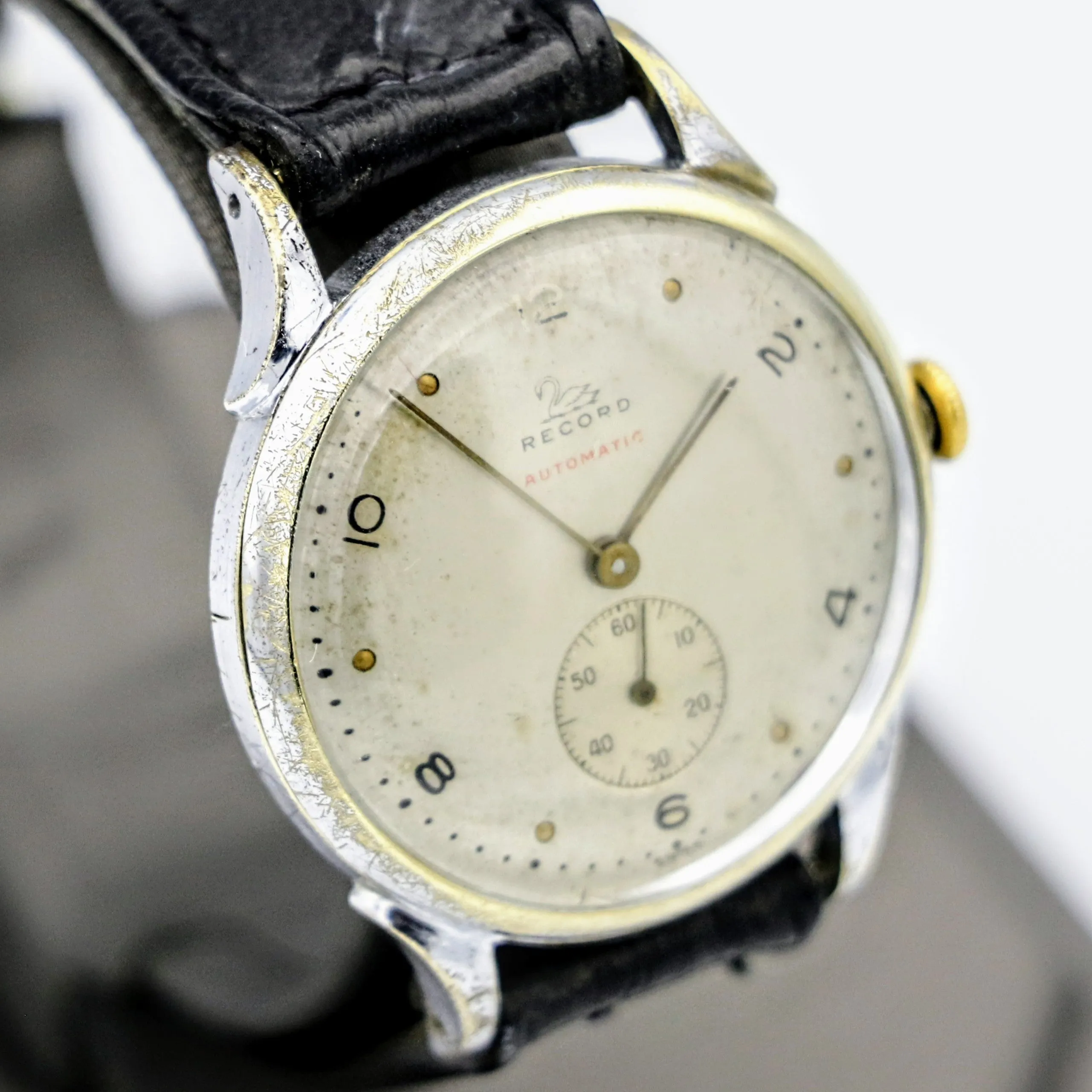 1940s RECORD Bumper Automatic Wristwatch Swiss Made Cal. 171 20 Jewels Watch