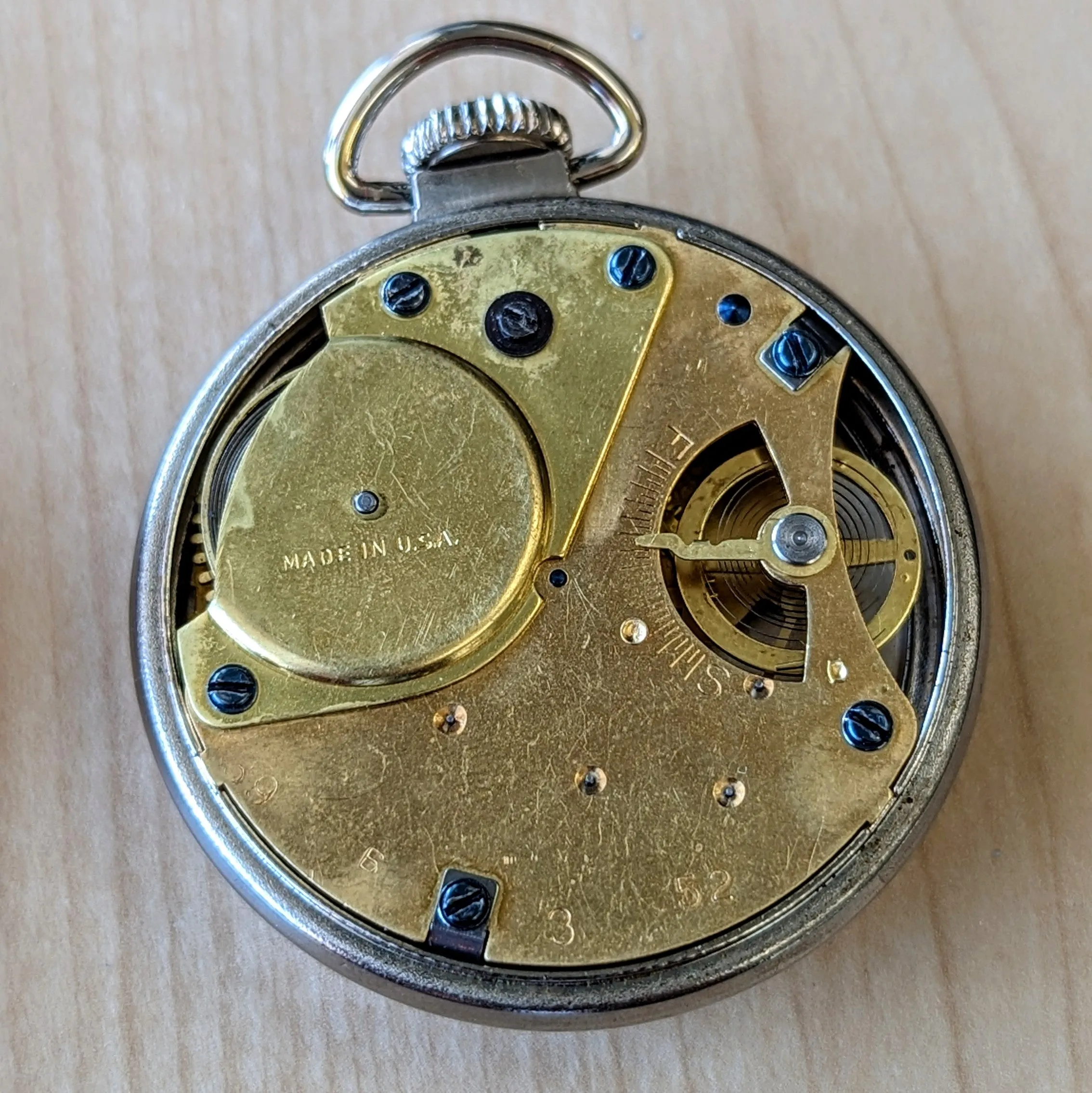1940's WESTCLOX Scotty Pocket Watch 18s U.S.A. Made Manual Wind Timepiece