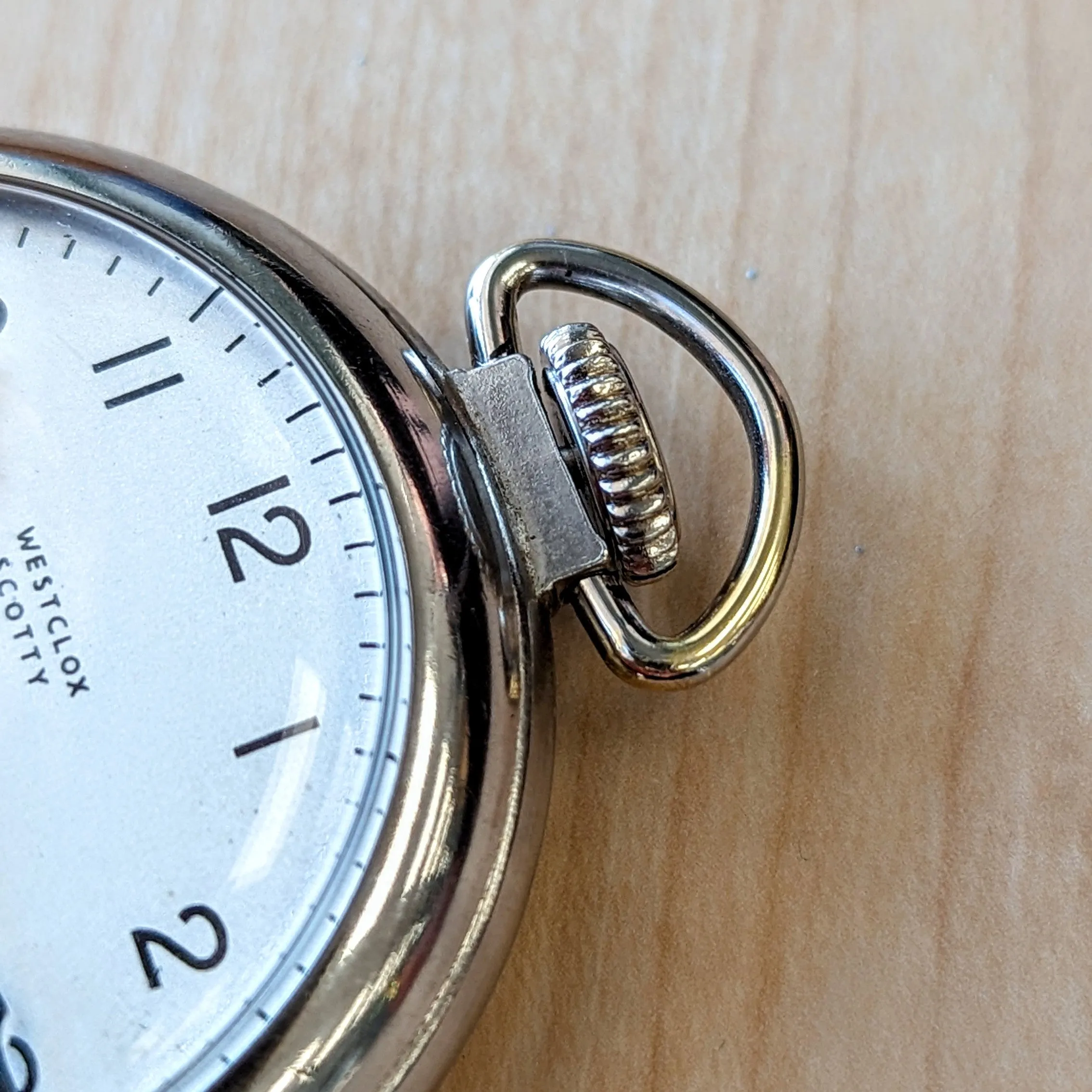 1940's WESTCLOX Scotty Pocket Watch 18s U.S.A. Made Manual Wind Timepiece