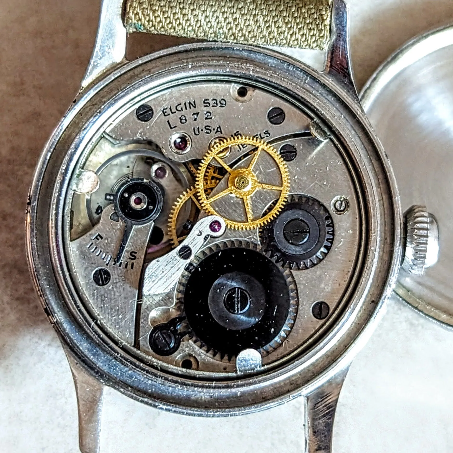1945 ELGIN WWII Military Watch Ref. 6608 Grade 539 U.S.A. Service Watch