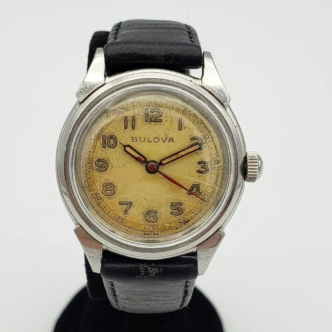 1949 BULOVA Watertite Military Style Wristwatch Swiss Caliber 10BCC 17J Watch