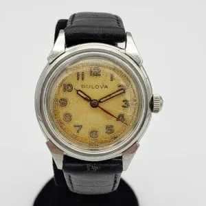 1949 BULOVA Watertite Military Style Wristwatch Swiss Caliber 10BCC 17J Watch