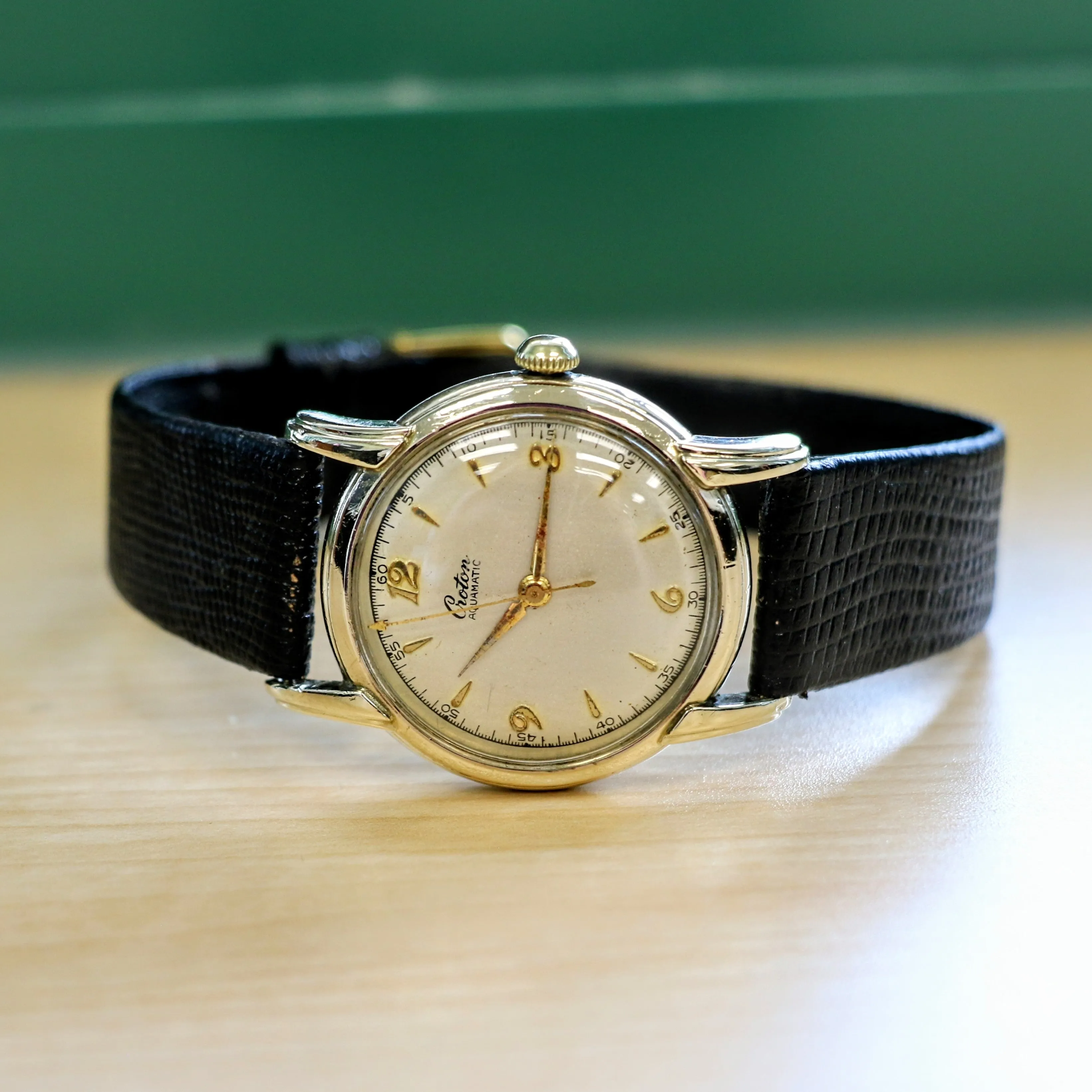 1950's CROTON Aquamatic Wristwatch Bumper Automatic 17 Jewels Cal. A3SY Swiss Watch