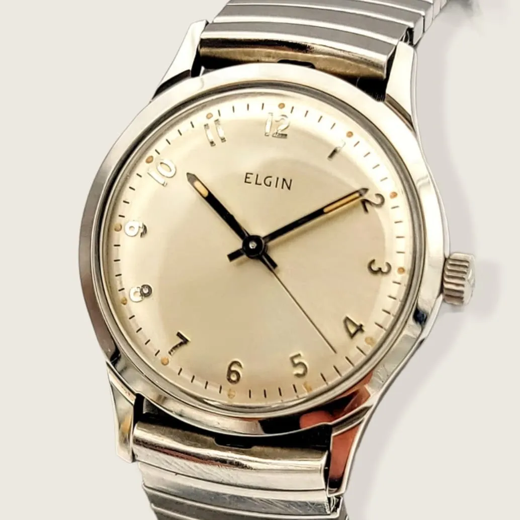 1950's ELGIN Pie Pan Dial 19 Jewels U.S.A.