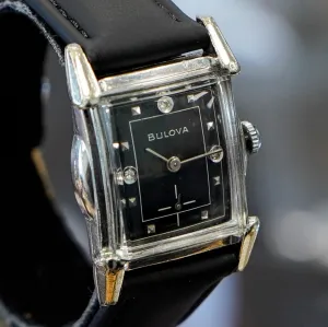 1953 BULOVA Clifton "C" Watch 17 Jewels Cal. 10BM Tank U.S.A. Dress Wristwatch