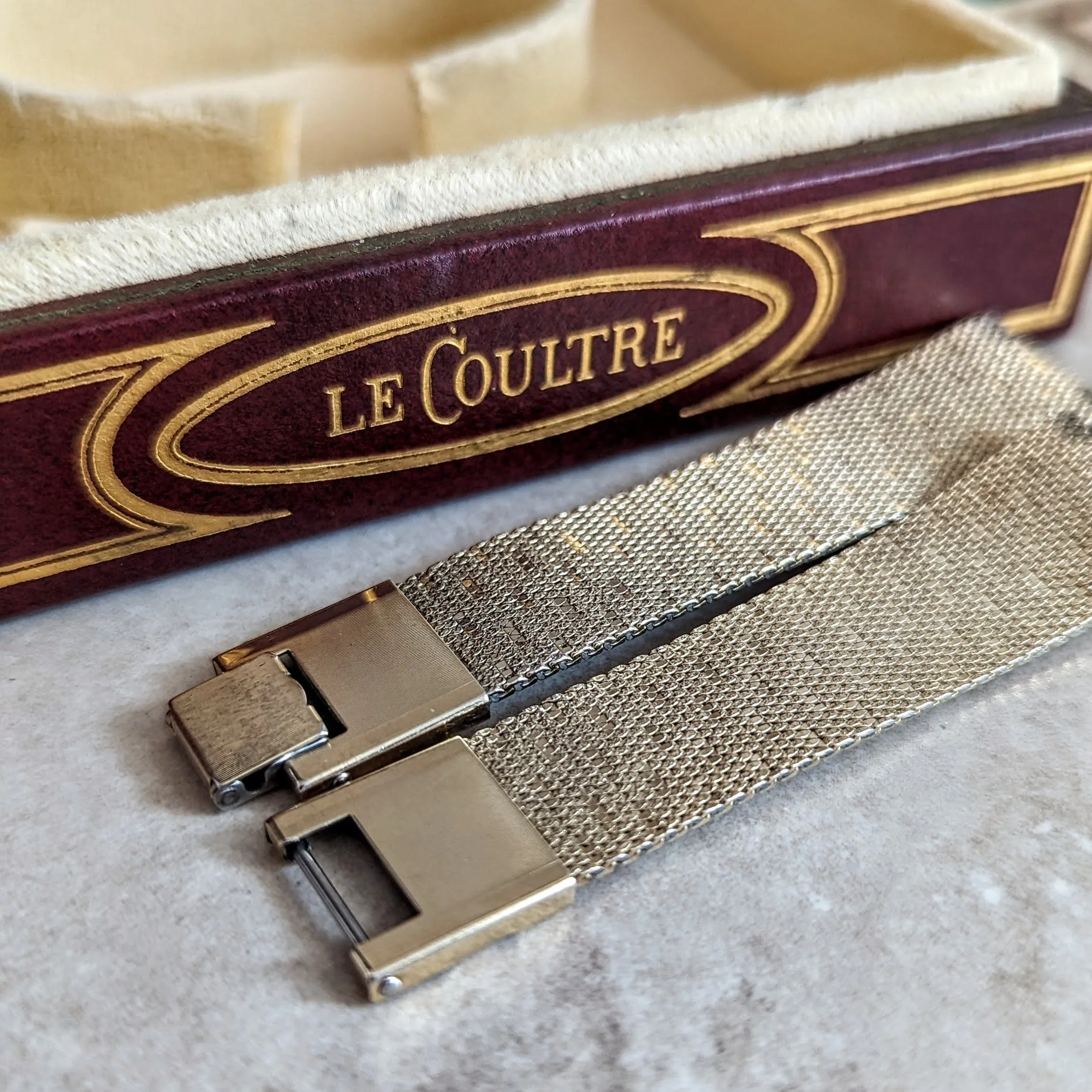 1959 LeCoultre Mystery Dial Wristwatch Cal. K480/CW 17 Jewels Vintage Watch Box & Papers!