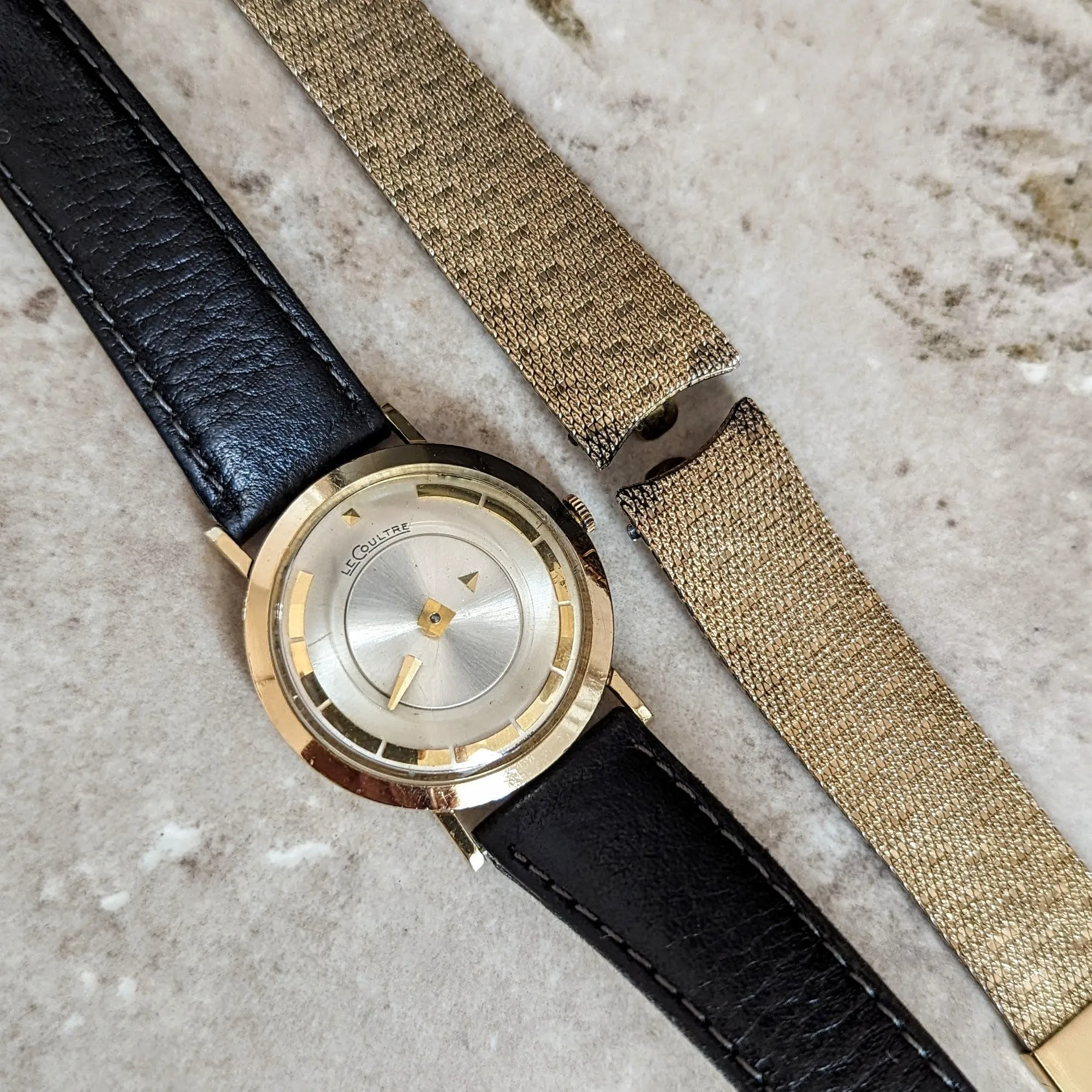 1959 LeCoultre Mystery Dial Wristwatch Cal. K480/CW 17 Jewels Vintage Watch Box & Papers!