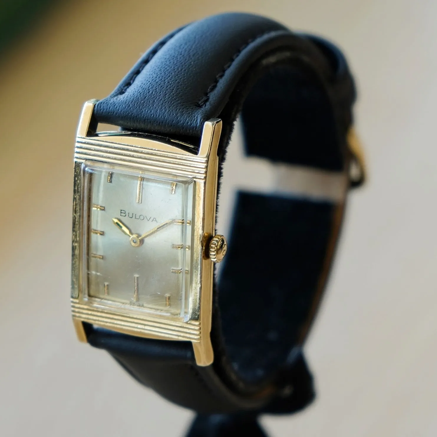 1967 BULOVA Banker "GG" Watch 17 Jewels Cal. 6CT Tank Case Swiss Made Wristwatch