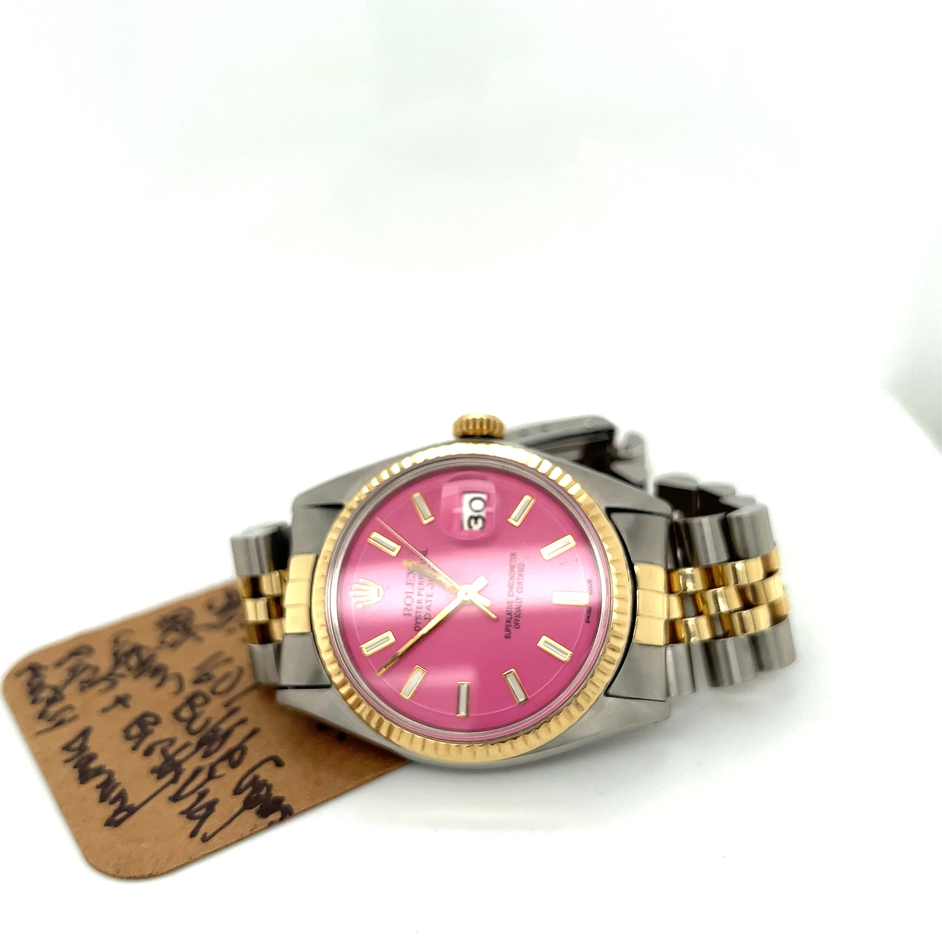 1969 Rolex Datejust 36 Bubble Gum Pink Two Tone