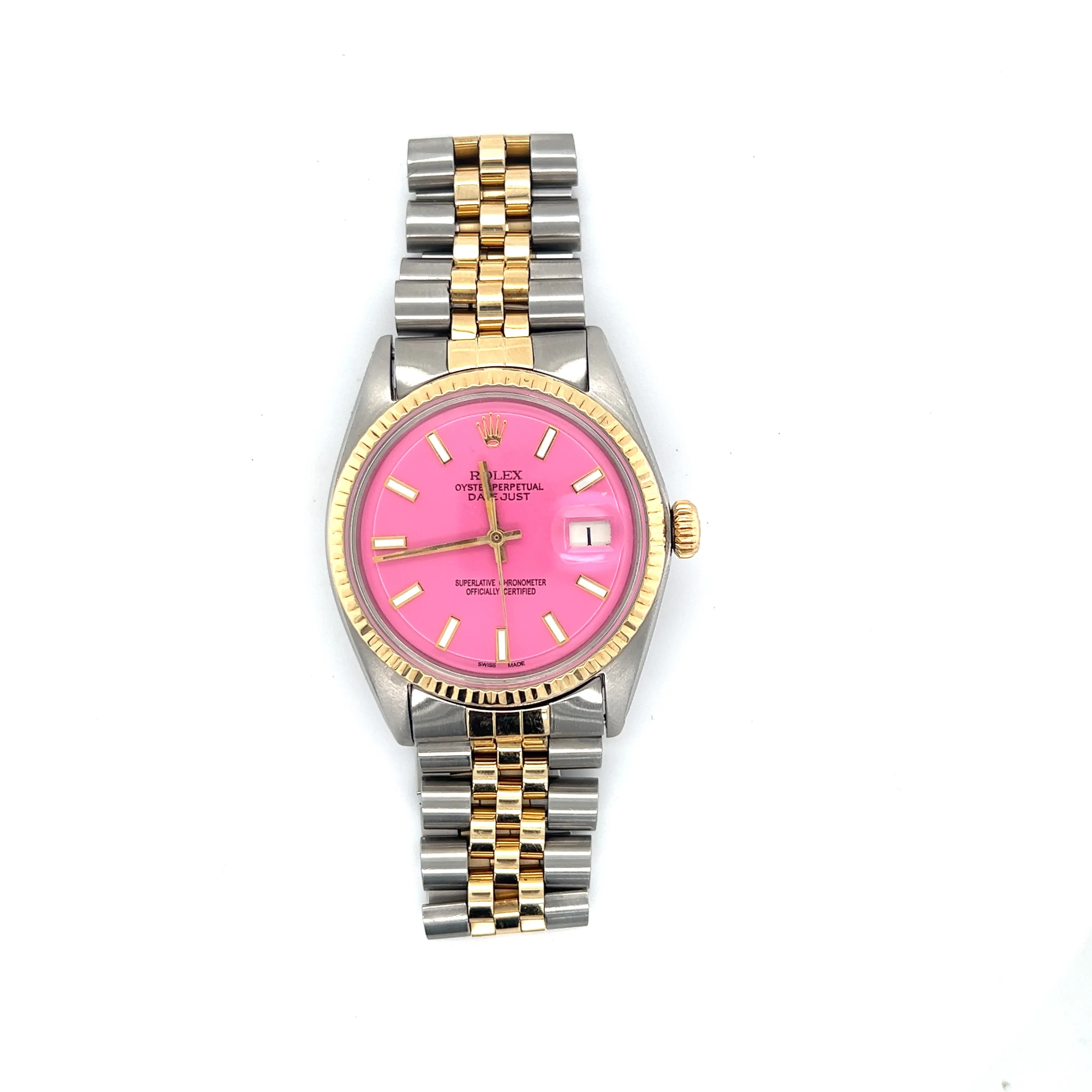 1969 Rolex Datejust 36 Bubble Gum Pink Two Tone