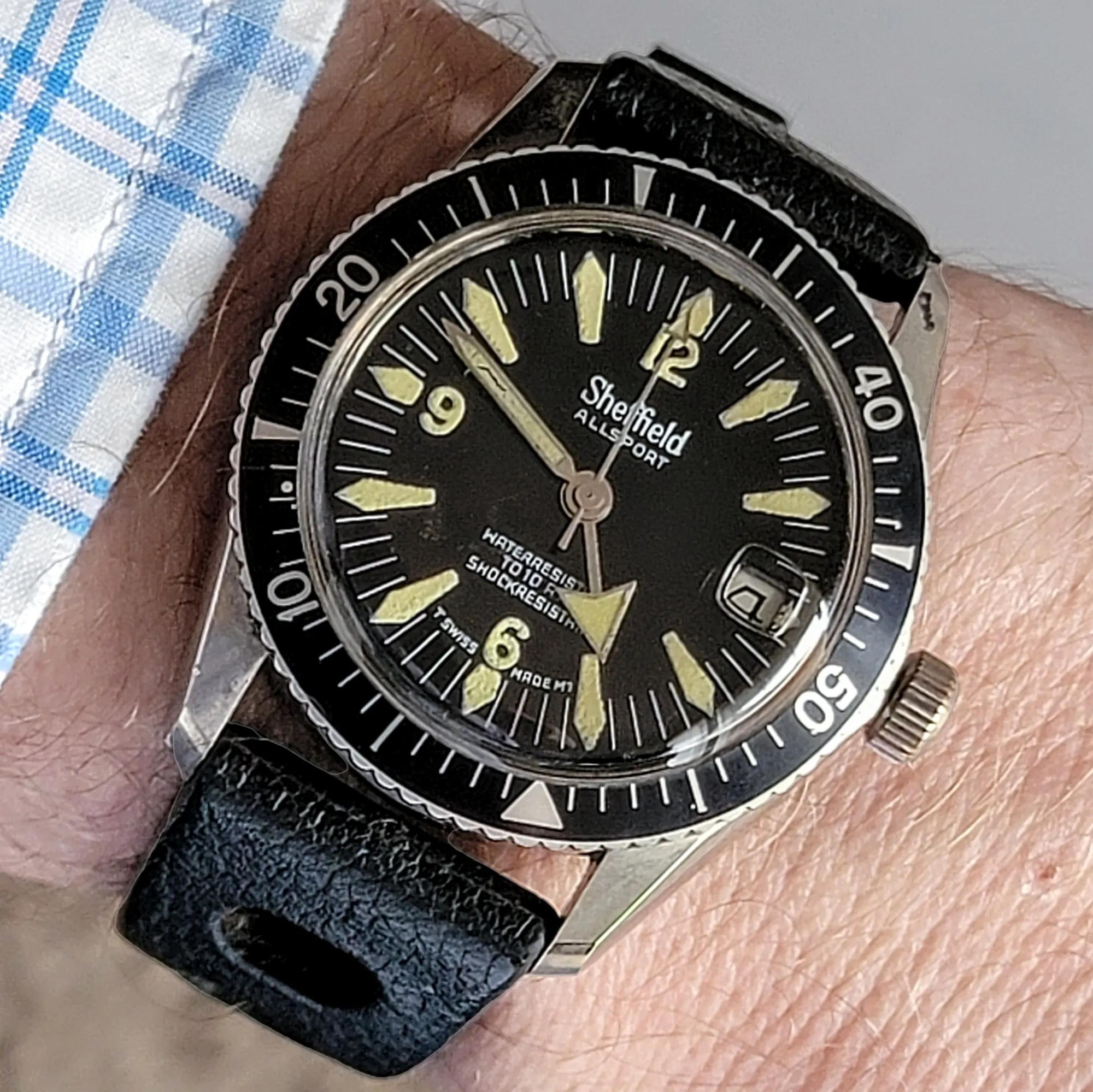 1970's SHEFFIELD Allsport Skin Diver Watch Cal. RL 1215 Swiss Made
