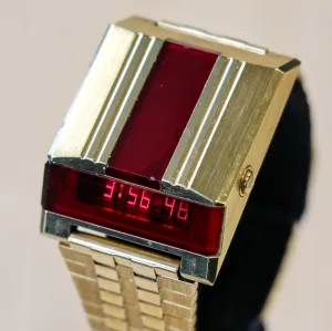 1977 BULOVA Computron Wristwatch Vintage Digital LED Watch CELL 228 - All Original