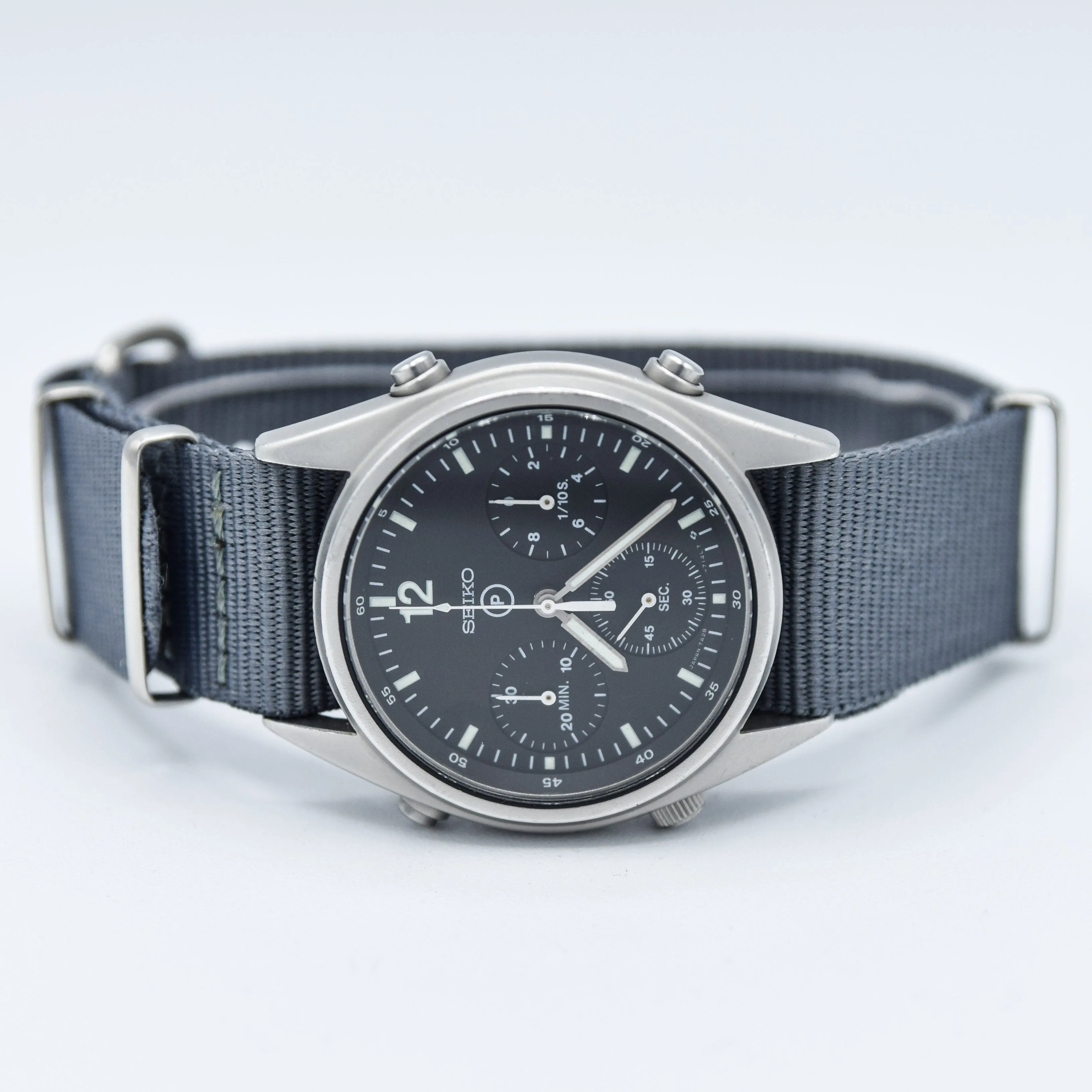 1984 Seiko 7A28-7120 RAF 6645-99  Gen 1 MOD Military 1st Issue Aircrew Chronograph Wristwatch