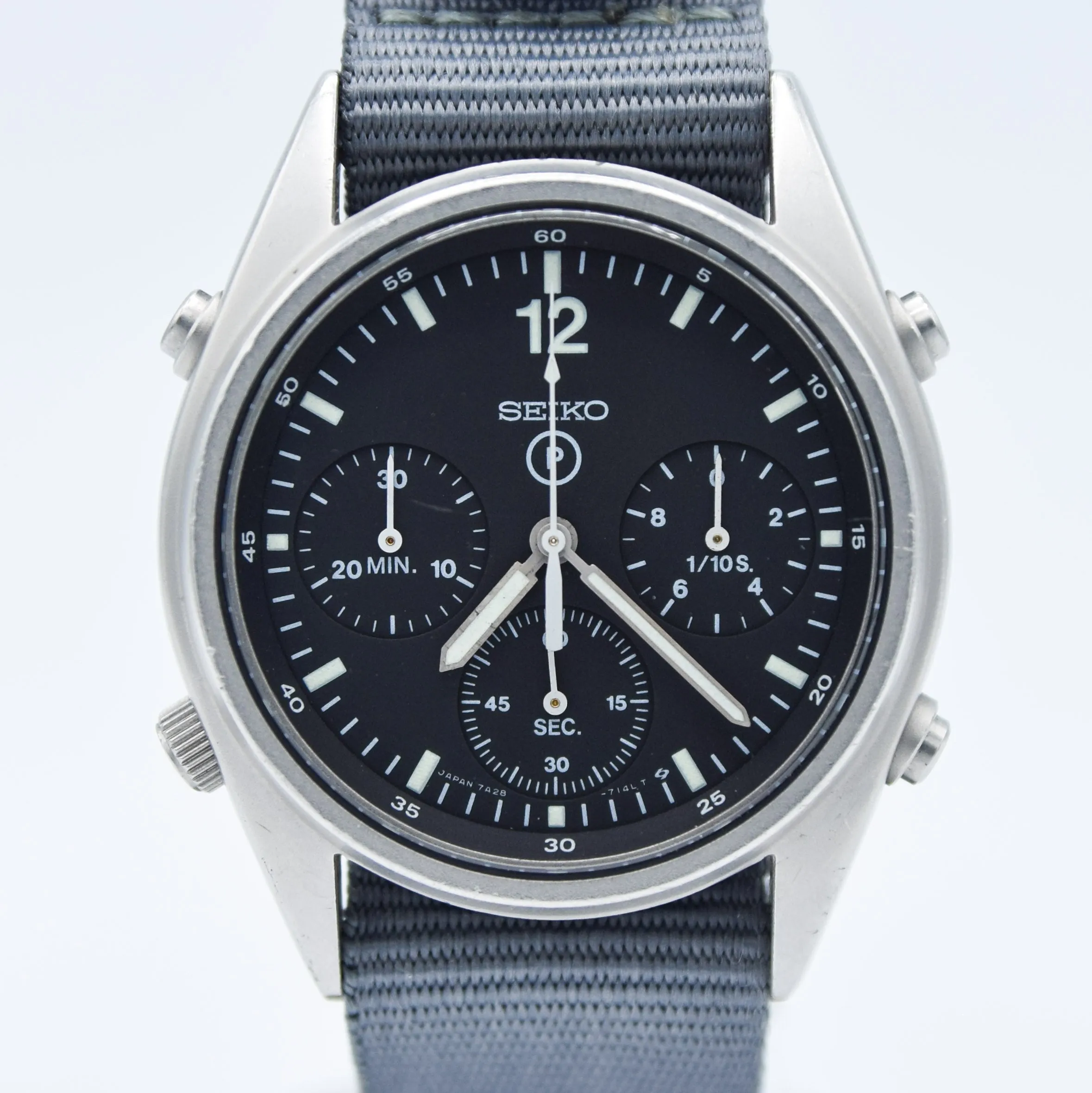 1984 Seiko 7A28-7120 RAF 6645-99  Gen 1 MOD Military 1st Issue Aircrew Chronograph Wristwatch