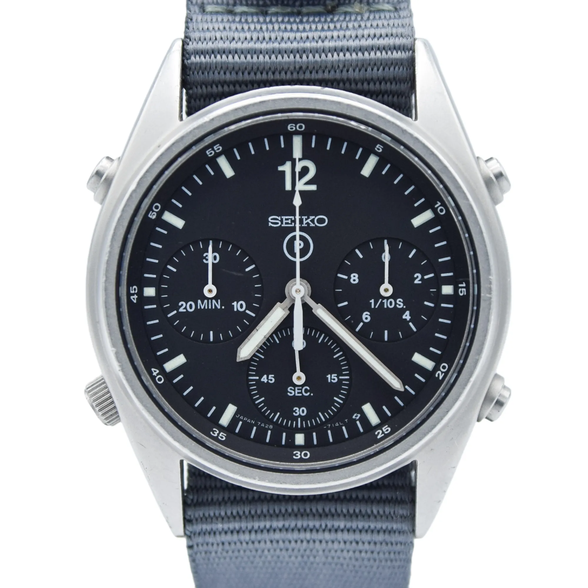 1984 Seiko 7A28-7120 RAF 6645-99  Gen 1 MOD Military 1st Issue Aircrew Chronograph Wristwatch