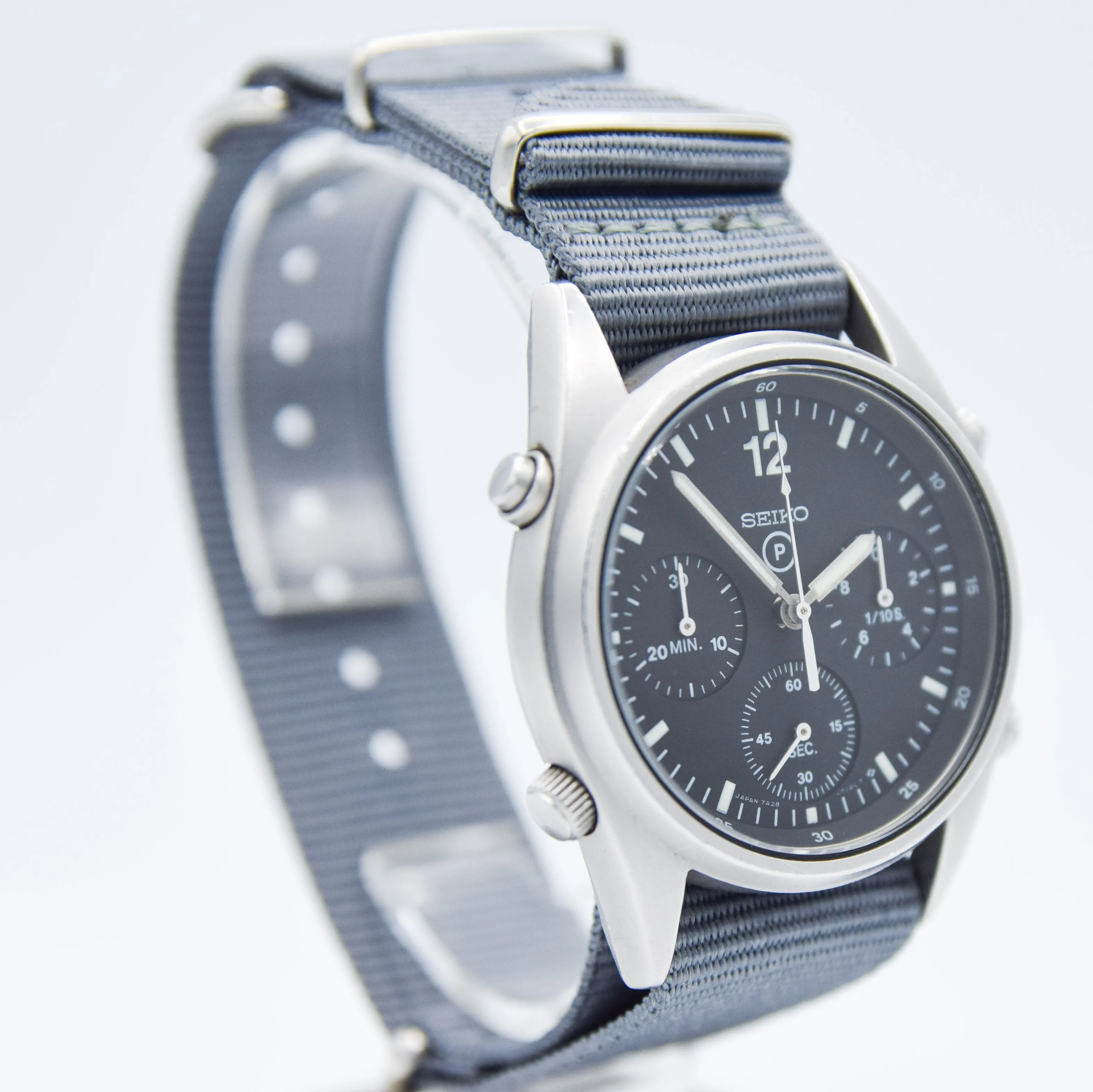1984 Seiko 7A28-7120 RAF 6645-99 Generation 1 MOD Military 1st Issue Aircrew Chronograph Wristwatch