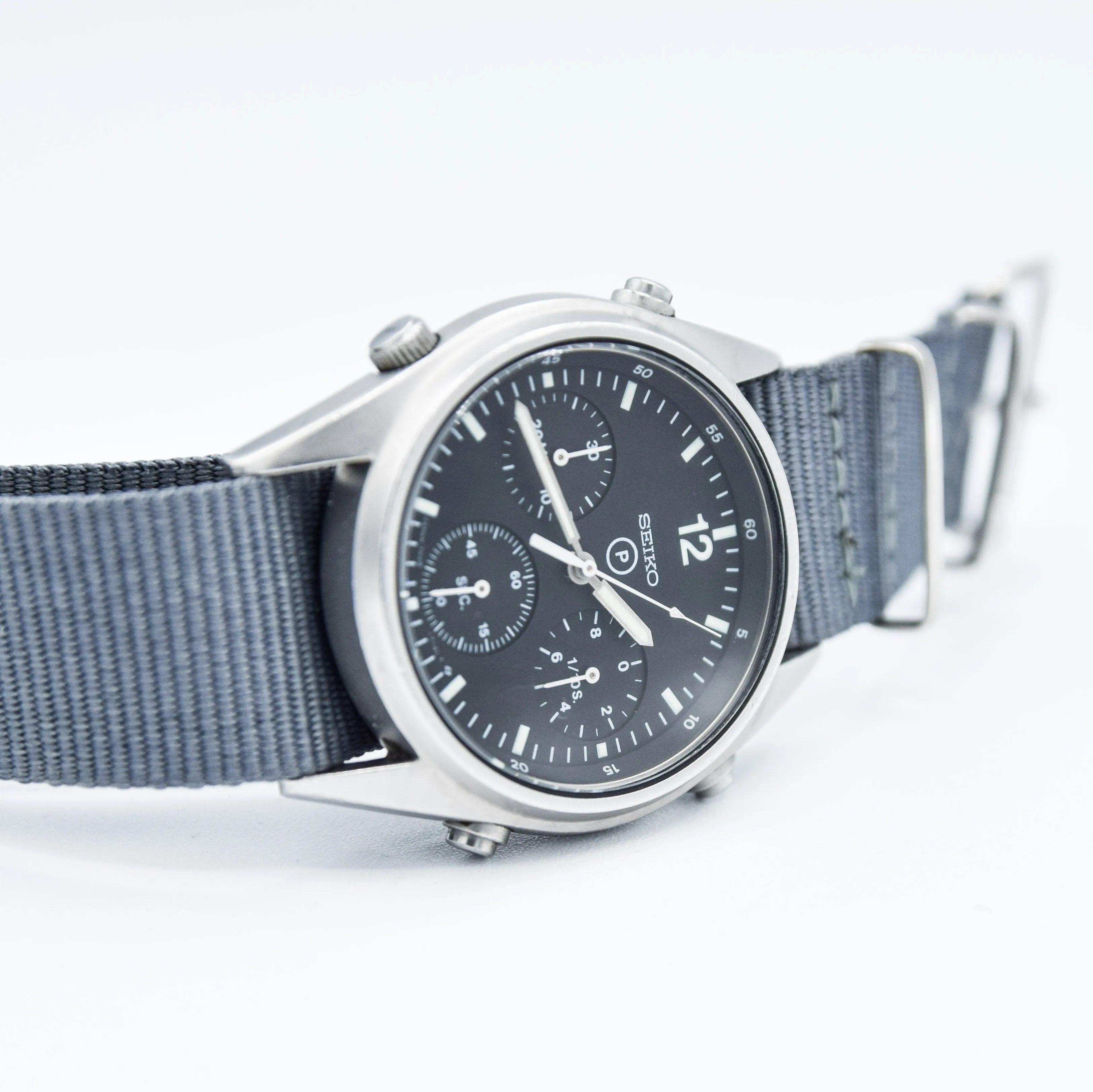 1984 Seiko 7A28-7120 RAF 6645-99 Generation 1 MOD Military 1st Issue Aircrew Chronograph Wristwatch
