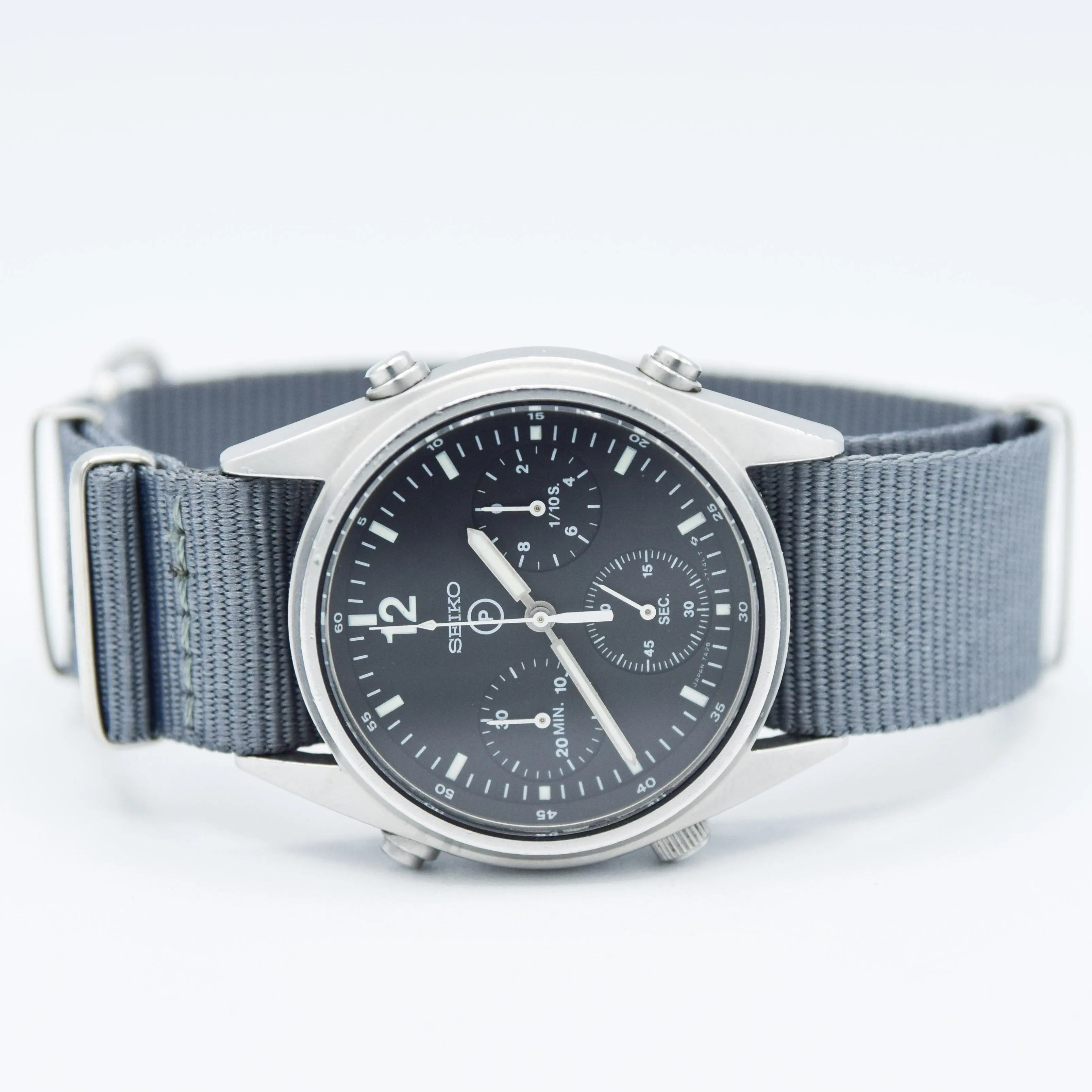 1984 Seiko 7A28-7120 RAF 6645-99 Generation 1 MOD Military 1st Issue Aircrew Chronograph Wristwatch