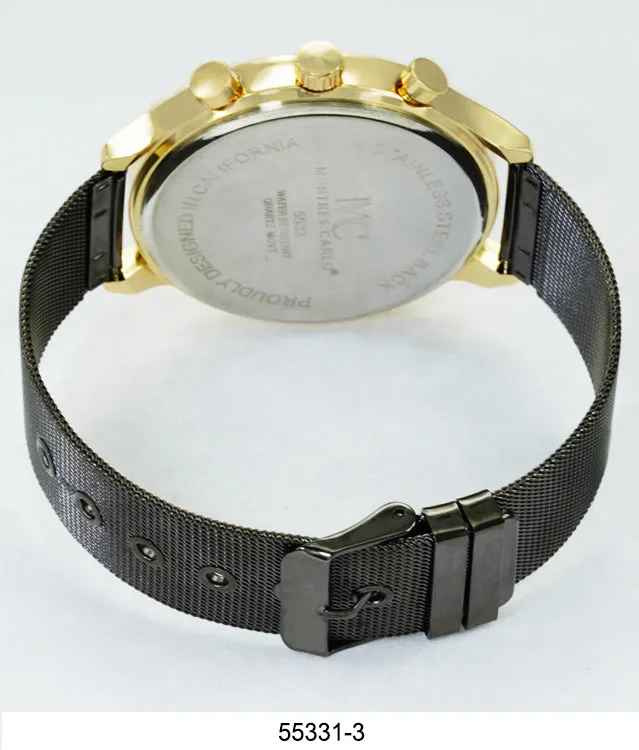5533-Montres Carlo Mesh Band Watch