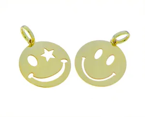 9K smiley pendant