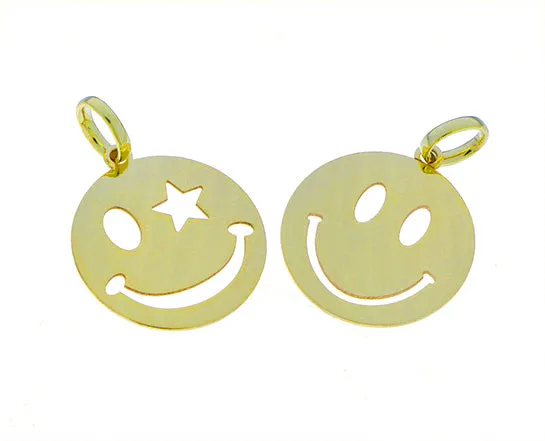 9K smiley pendant