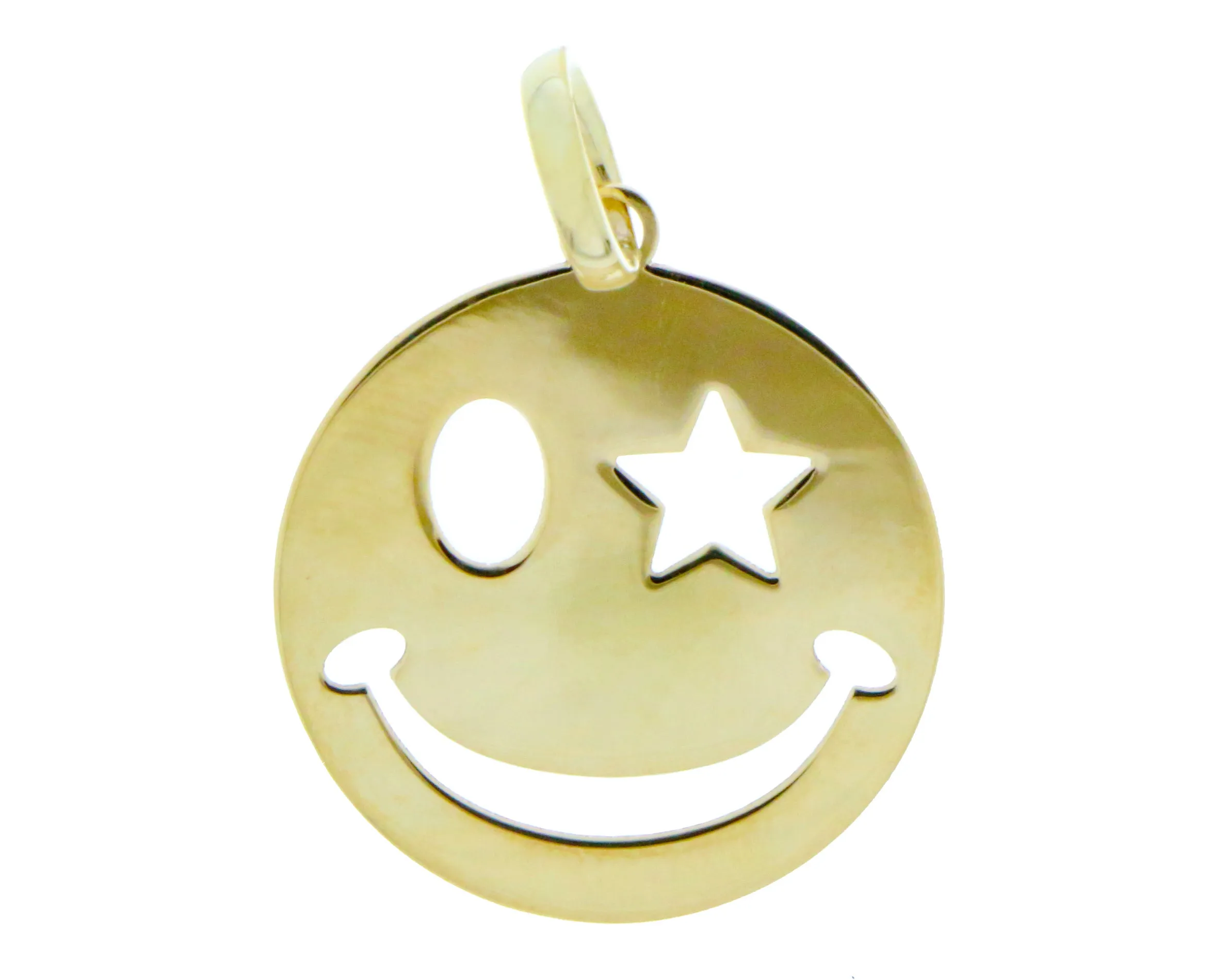 9K smiley pendant