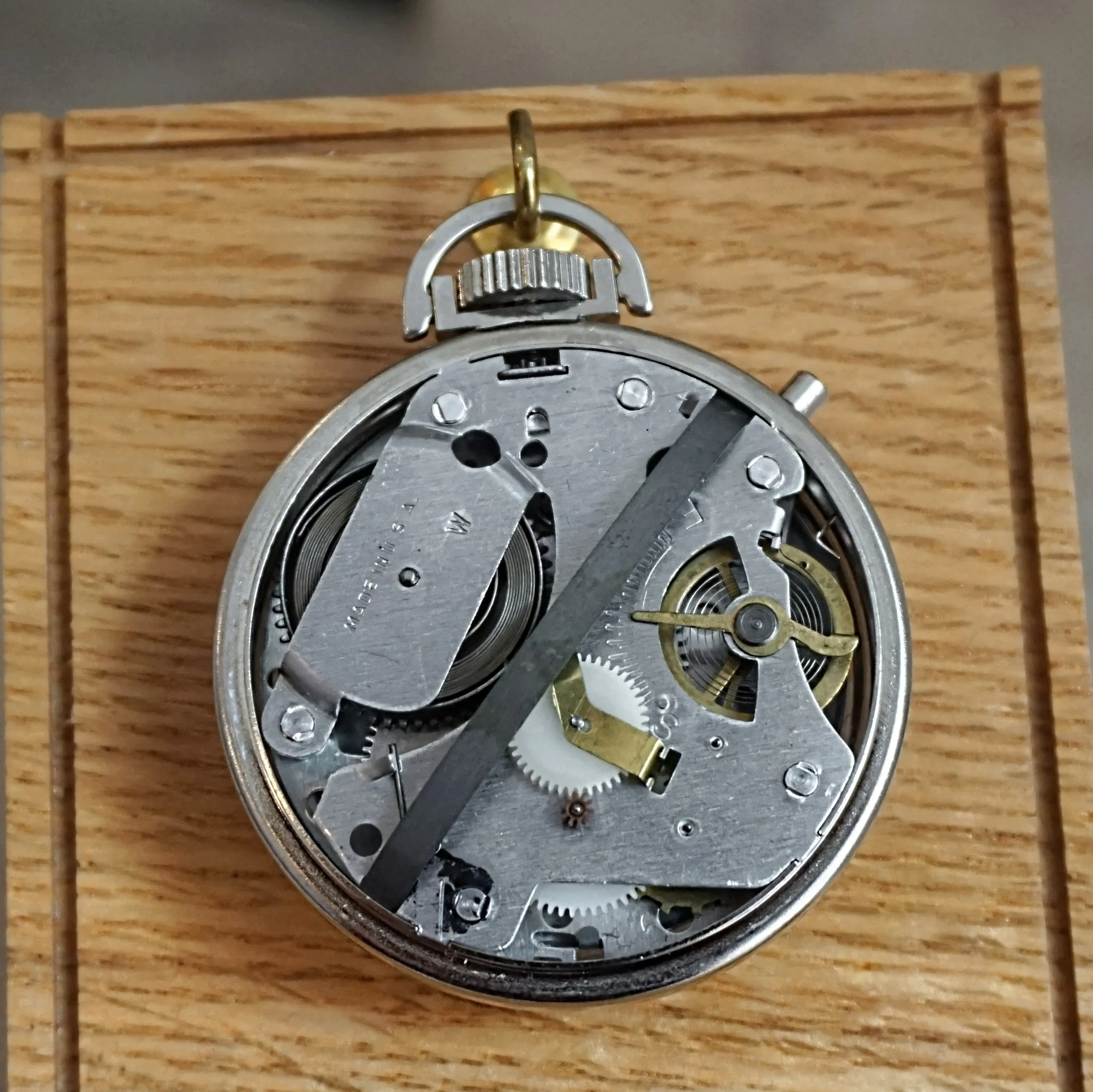 APOLLO Stop Watch U.S.A. Made Vintage Pocket Watch - RUNNING!
