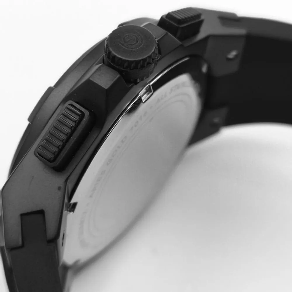 ARIES GOLD ANALOG LIGHTNING BLACK HIGH-TECH SILICON STRAP MEN WATCH G 7016 BK-BK