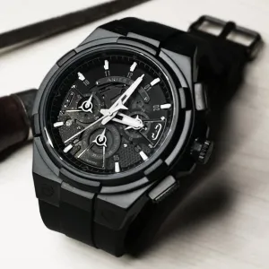 ARIES GOLD ANALOG LIGHTNING BLACK HIGH-TECH SILICON STRAP MEN WATCH G 7016 BK-BK