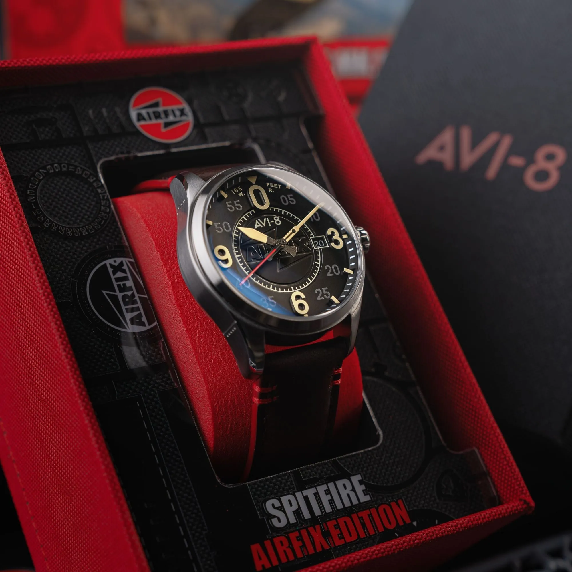 AVI-8 Spitfire Smith Automatic - Airfix Edition Granite Black Men's Watch AV-4090-08