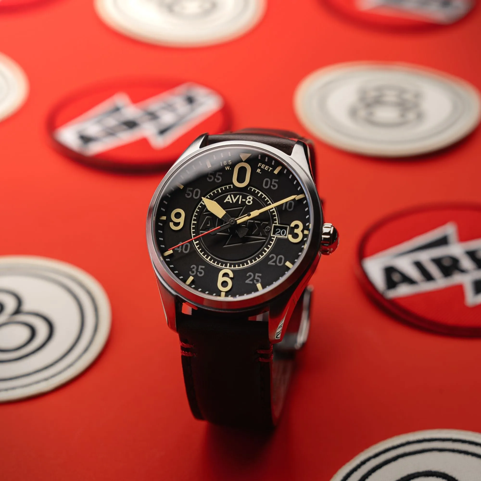 AVI-8 Spitfire Smith Automatic - Airfix Edition Granite Black Men's Watch AV-4090-08