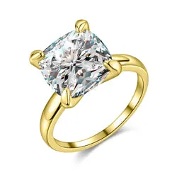 Big AAA Zircon Jewelry Gold Color Finger Ring Bijouterie Women Wedding The Ring Bague 18KR011