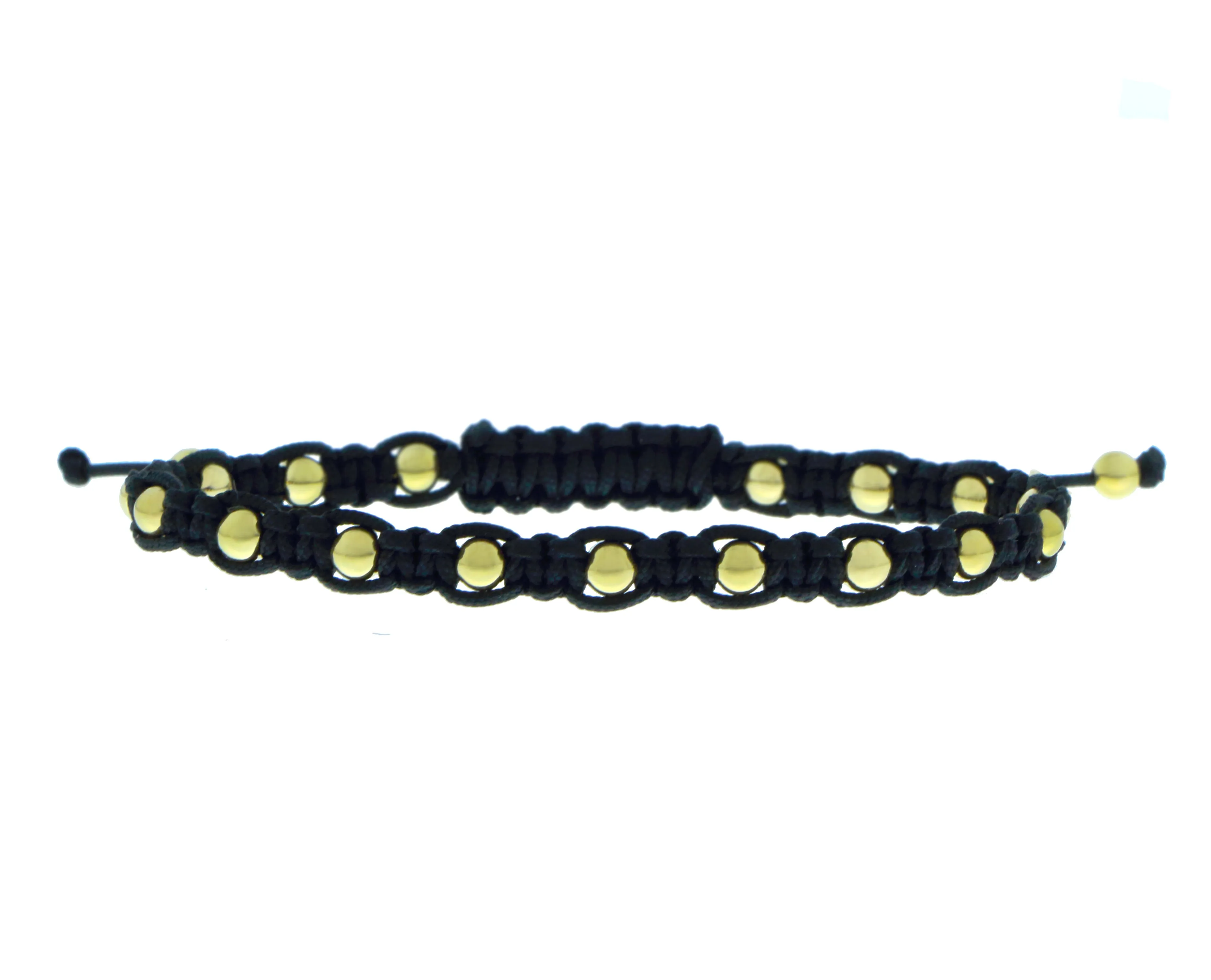 Black bracelet with 18K gold beads