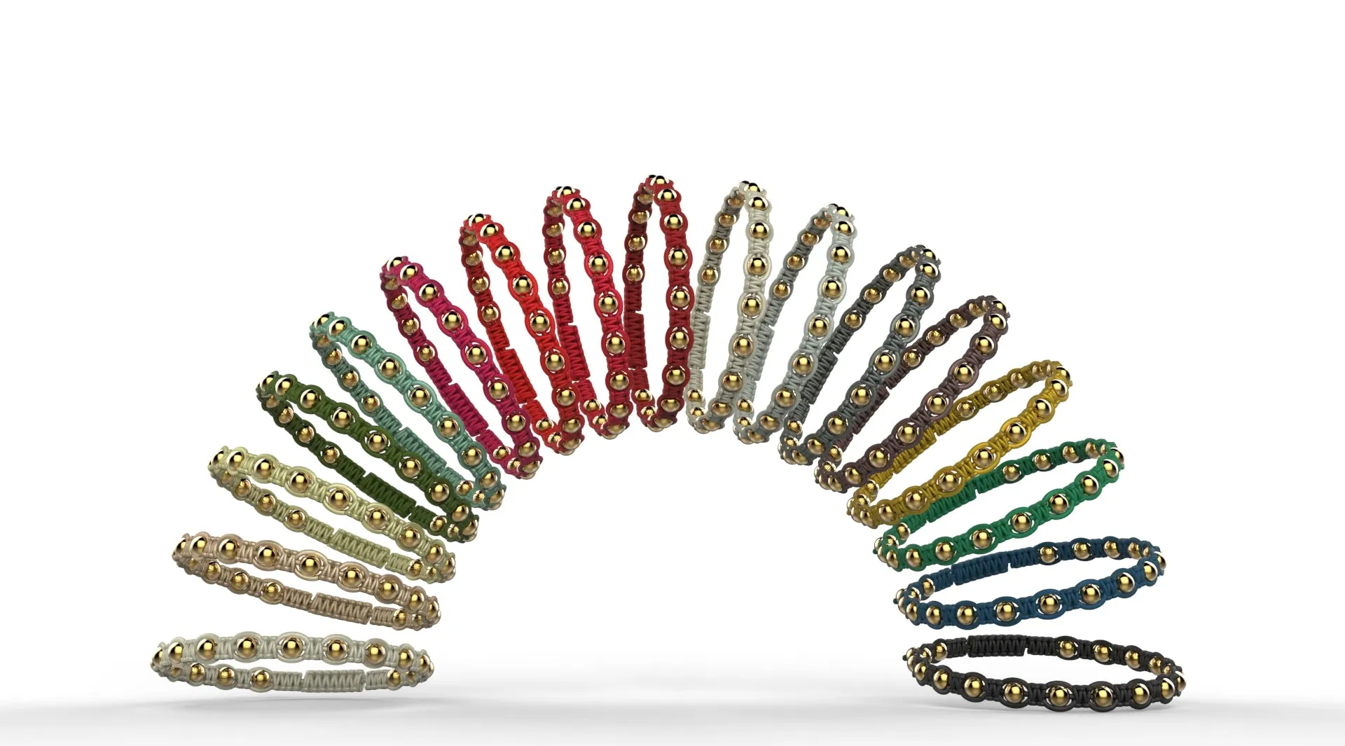 Black bracelet with 18K gold beads