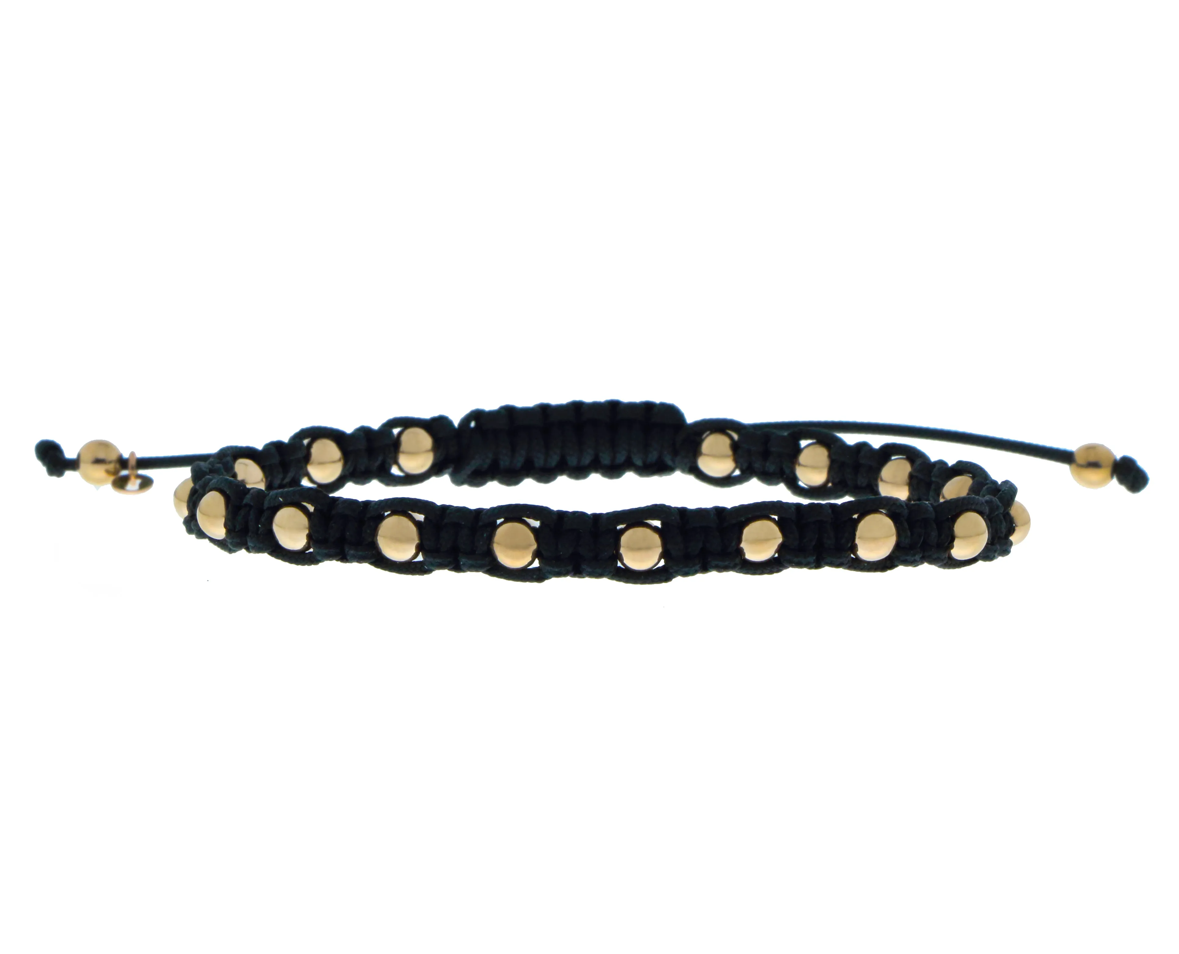 Black bracelet with 18K gold beads