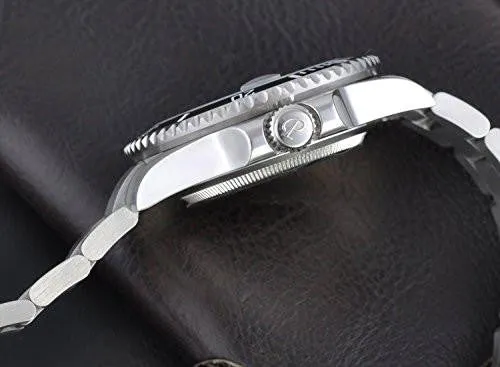 Black Dial Sapphire Glass Ceramic Bezel Submariner Automatic Mechanical Silver Watch