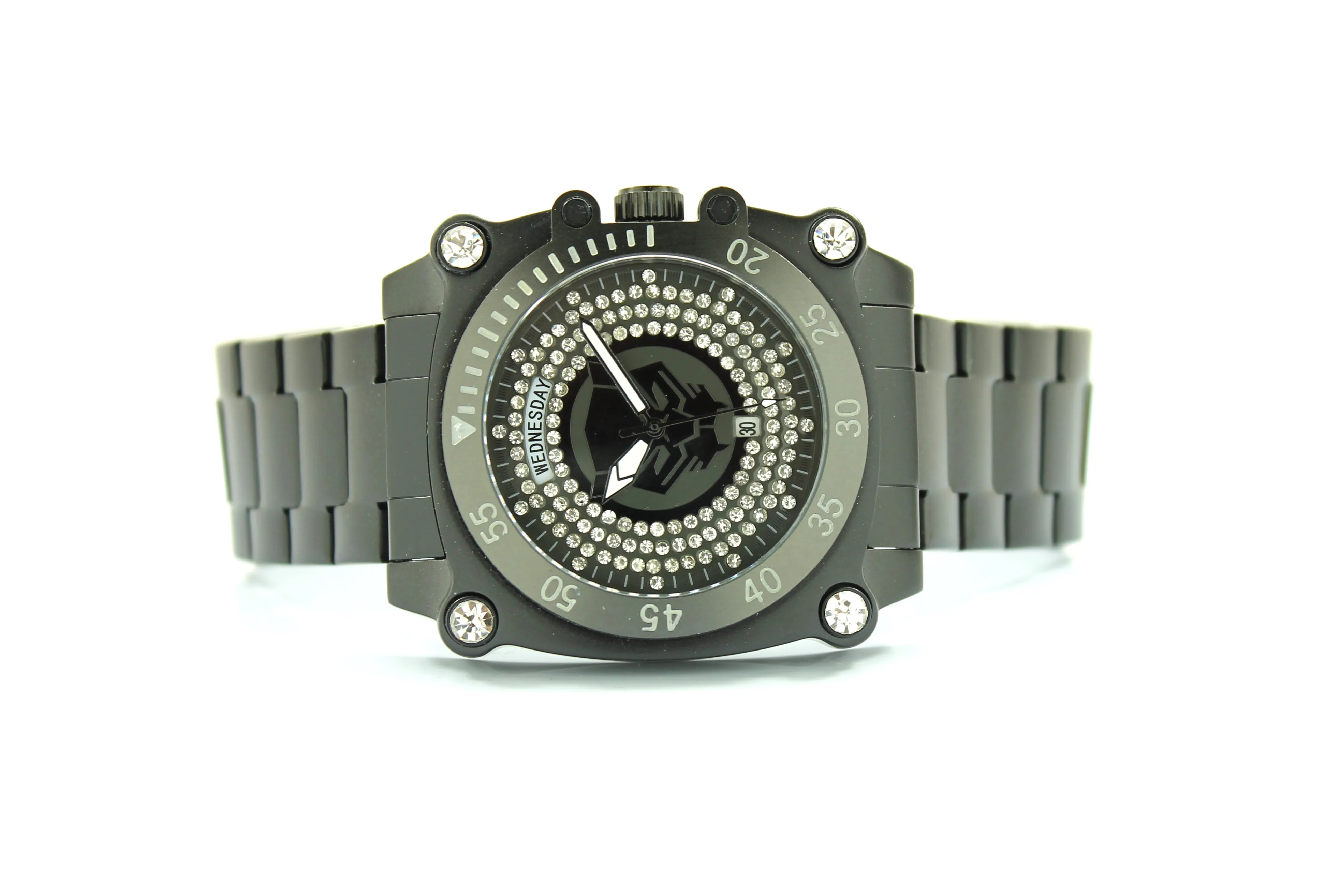 Black Panther Wakanda Forever Stainless Steel Men's Water Resistant Watch Day and Date Movement Watch Marvel Avengers (AVG8011)