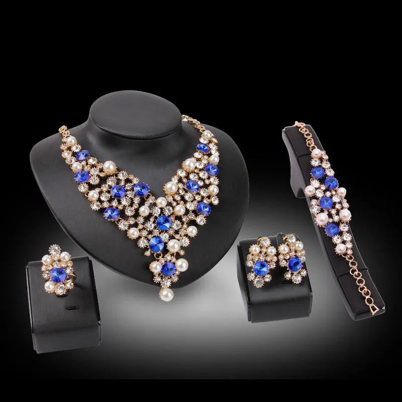 Bridal Four-piece Necklace Earrings Jewelry Set