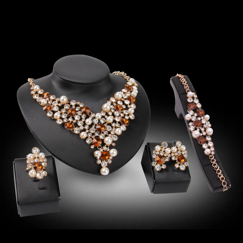 Bridal Four-piece Necklace Earrings Jewelry Set