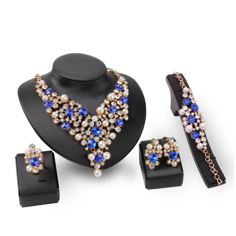Bridal Four-piece Necklace Earrings Jewelry Set