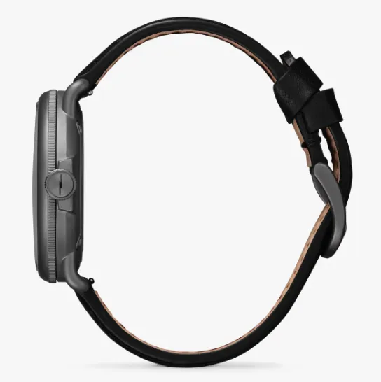 Canfield Model C56 Watch - 43mm Black / Black Leather Strap