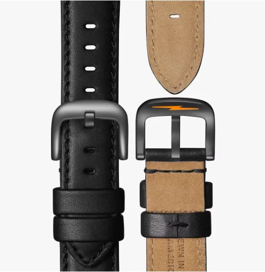 Canfield Model C56 Watch - 43mm Black / Black Leather Strap