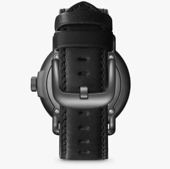 Canfield Model C56 Watch - 43mm Black / Black Leather Strap