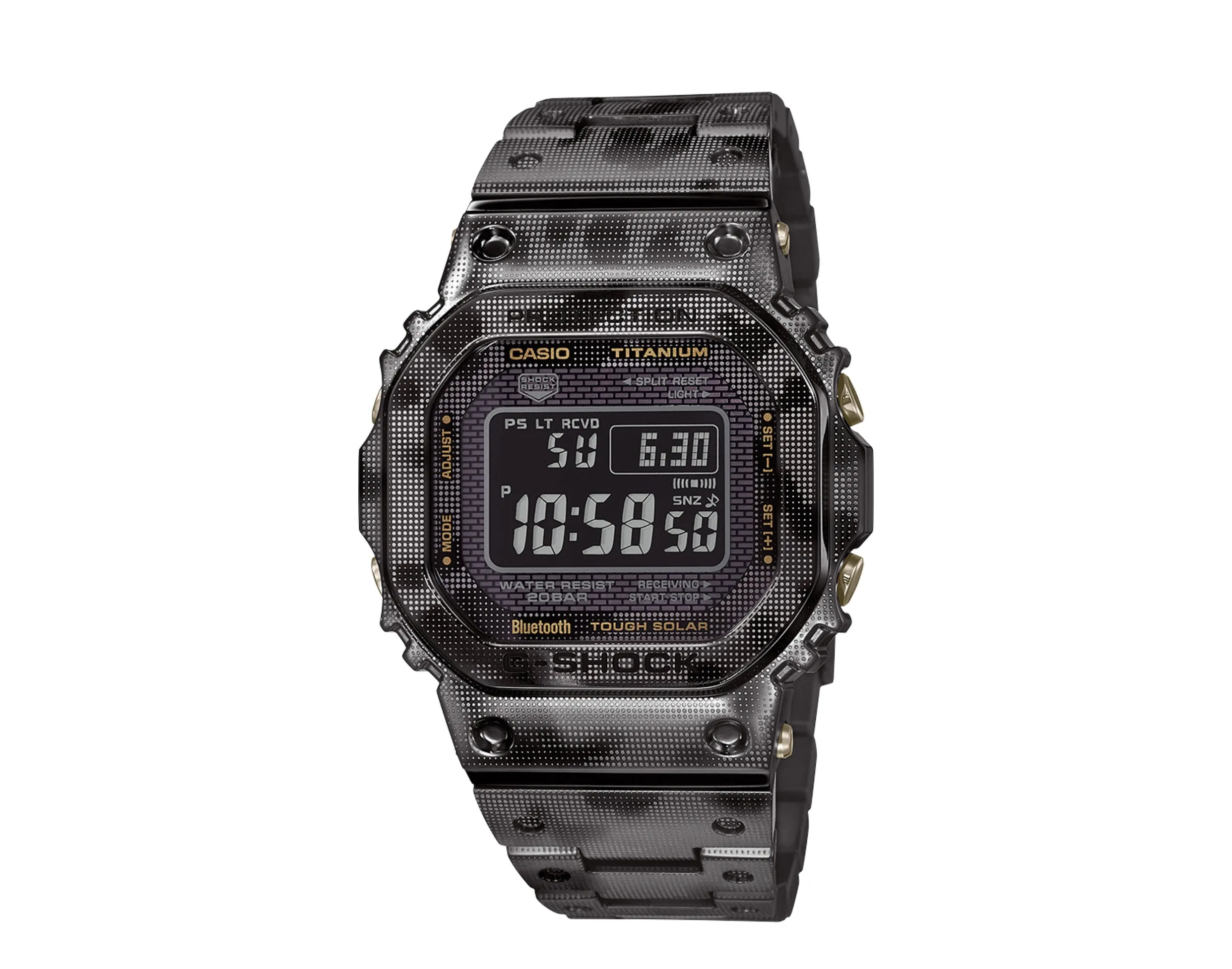 Casio G-Shock GMWB5000 Laser Camo Digital Titanium Full Metal Men's Watch