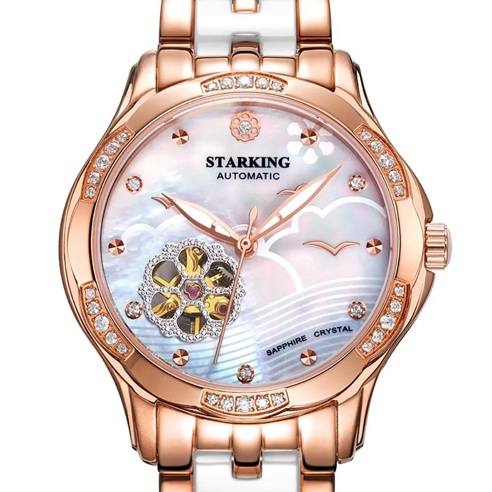 Charming Automatic Ceramic Band Wristwatch
