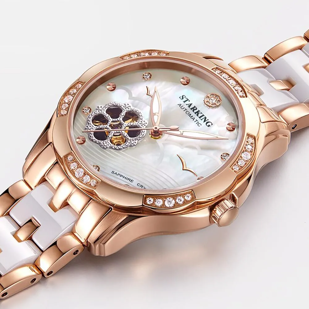 Charming Automatic Ceramic Band Wristwatch